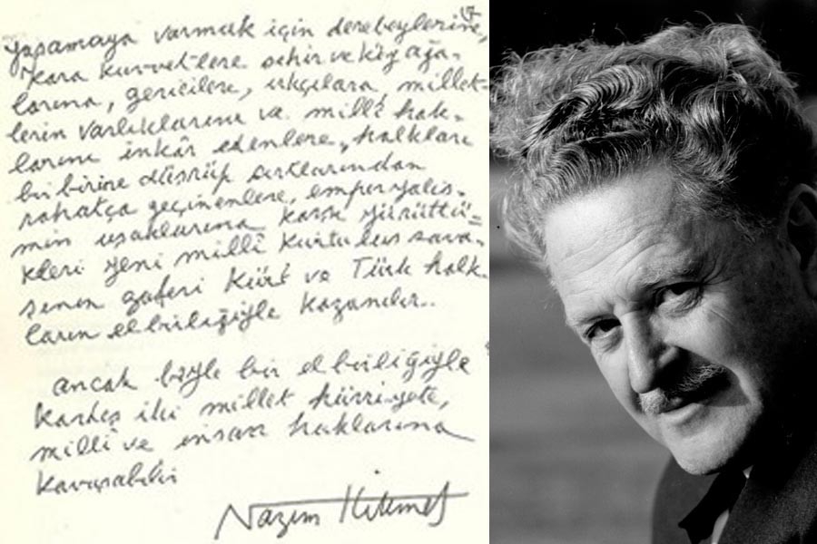 Nâzım Hikmet’in Kamuran Bedirxan şahsında Kürt halkına yazdığı mektup