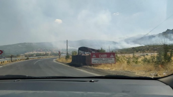 Lice ve Ovacık ilçelerinde askeri üs bölgesi yakınlarında çıkan orman yangınına müdahale edilmiyor