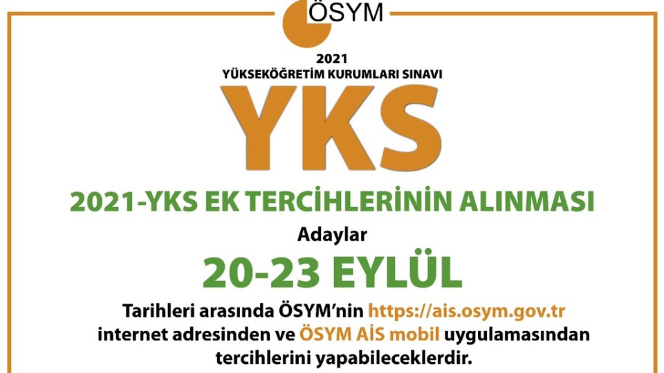 YKS birinci ek yerleştirme tercih işlemleri başladı